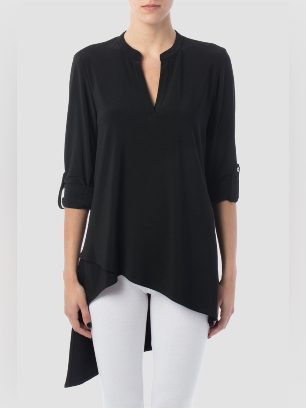 Joseph Ribkoff Asymmetrical Tunic Style 153067 Black Size 8